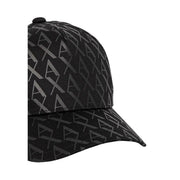 Armani Exchange Casquette en coton noir pour homme avec logo hache gris, vue de face