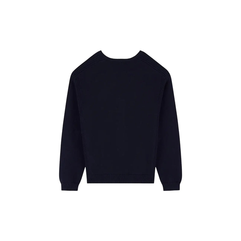 Armani Exchange Pull en coton noir pour homme, à maille côtelée et col rond, vue de face
