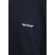 Armani Exchange Pull en coton pour homme, bleu marine foncé, avec logo brodé blanc, vue de face