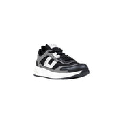 Armani Exchange grey polyester sneakers for men black and gray athletic sneaker with white accents sleek modern design