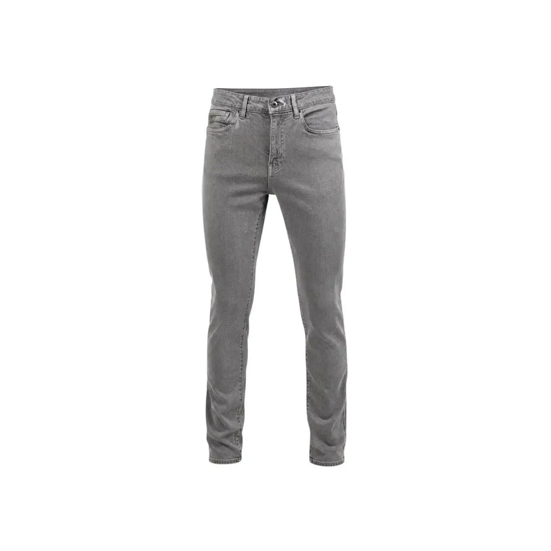 Armani Exchange Jean homme en denim gris slim à cinq poches et délavage subtil, vue de face