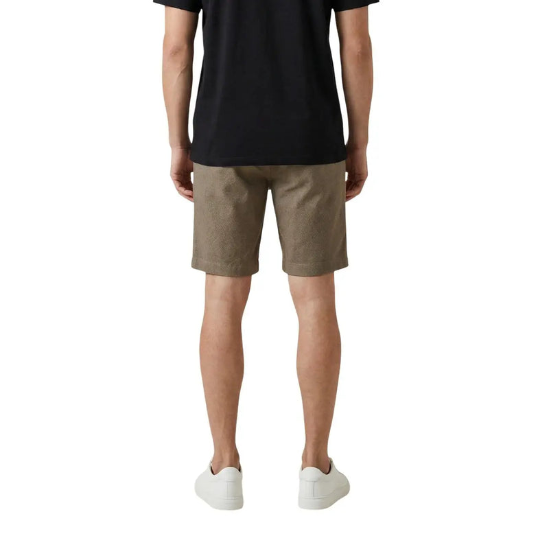Armani Exchange Short en lin kaki pour homme, coupe droite, poches avant, vue de face