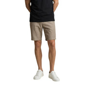 Armani Exchange Short en lin kaki pour homme, coupe ajustée et poches avant, vue de face