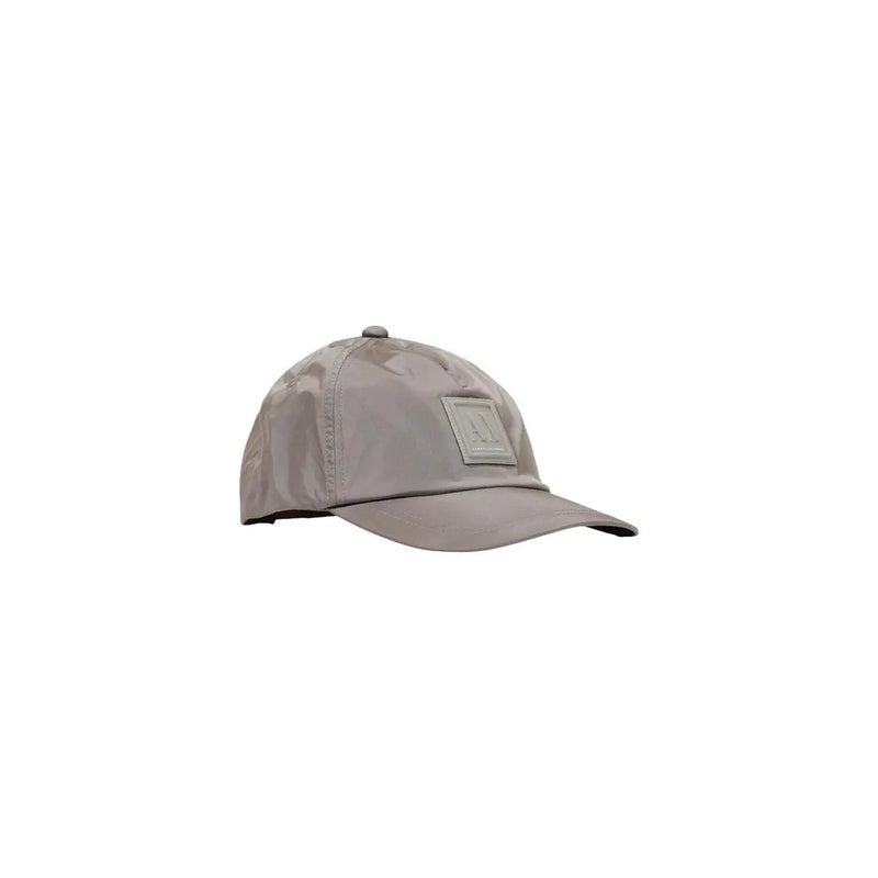 Armani Exchange Casquette de baseball pour homme, grise, en polyester, avec une élégante finition gris clair et un écusson carré sur le devant.