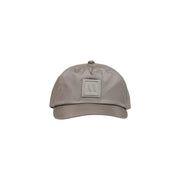 Armani Exchange Casquette de baseball pour homme en polyester taupe, coupe structurée et logo carré brodé sur le devant