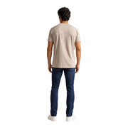 Armani Exchange T-shirt homme beige en coton à manches courtes et col rond, vue de face