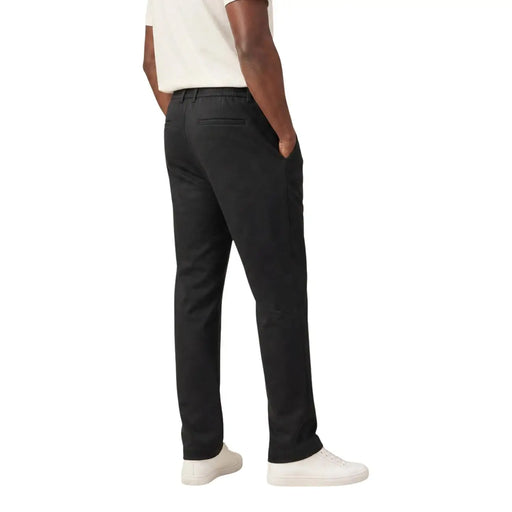 Armani Exchange Pantalon noir pour homme en mélange de coton, coupe droite élégante et détails de coutures discrets.