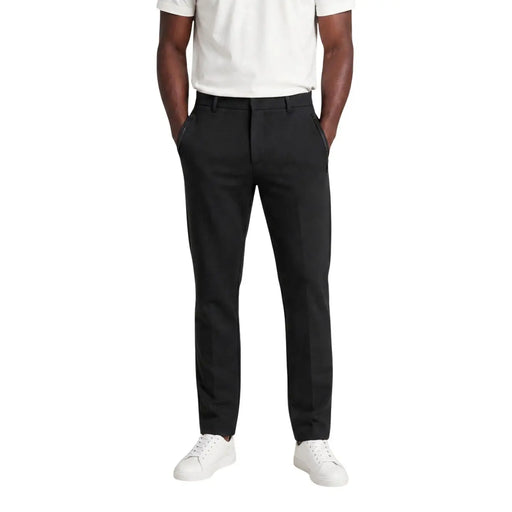 Armani Exchange Pantalon de costume noir pour homme en mélange de coton, à la coupe moderne et élégante et aux poches latérales discrètes.