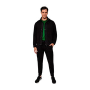 Veste noire à capuche avec fermeture à boutons et doublure intérieure verte assortie Armani Exchange Sweat-shirt à col roulé noir en coton mélangé pour homme