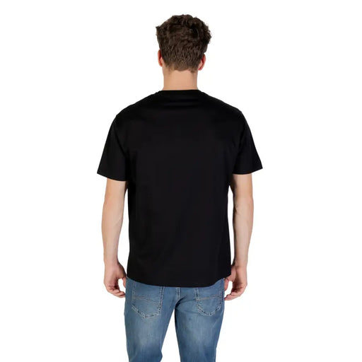 Men’s black cotton crew neck short-sleeve T-shirt from Armani Exchange