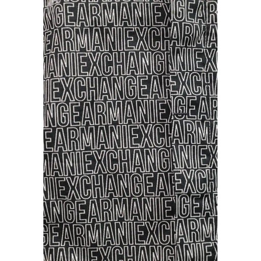 Écharpe en tissu noir avec des motifs blancs éclatants armani exchange l'impression en contour complète armani exchange chemise noire en coton et lycra pour homme