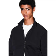 Armani Exchange Sweat-shirt noir en coton pour homme, avec fermeture éclair sur le devant et détails de coutures discrets, dans un design moderne et élégant.
