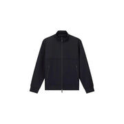 Armani Exchange Sweat-shirt zippé en coton noir pour homme, au design minimaliste et élégant, avec deux poches latérales.