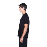 Armani Exchange T-shirt noir en coton pour homme, à maille côtelée et manches courtes