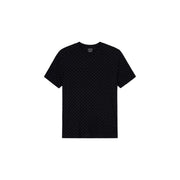 Armani Exchange T-shirt noir en coton pour homme, orné d'un discret motif répétitif du logo de la marque sur le devant.