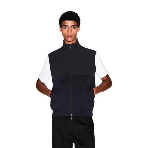 Armani Exchange Sweat-shirt zippé en coton noir et blanc pour homme, orné d'un design color-block et d'un style moderne.