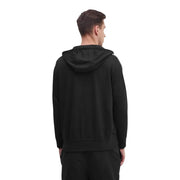 Armani Exchange Sweat-shirt à capuche noir pour homme, au design minimaliste et élégant, orné de fines rayures blanches sur les manches.