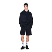 Armani Exchange Sweat à capuche noir oversize pour homme, coupe décontractée, logo discret, en polyester.
