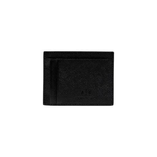 Black leather bi-fold wallet from Armani Exchange Men Fall Winter collection