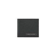 Black textured leather bi-fold wallet with interior pockets from Armani Exchange Men collection