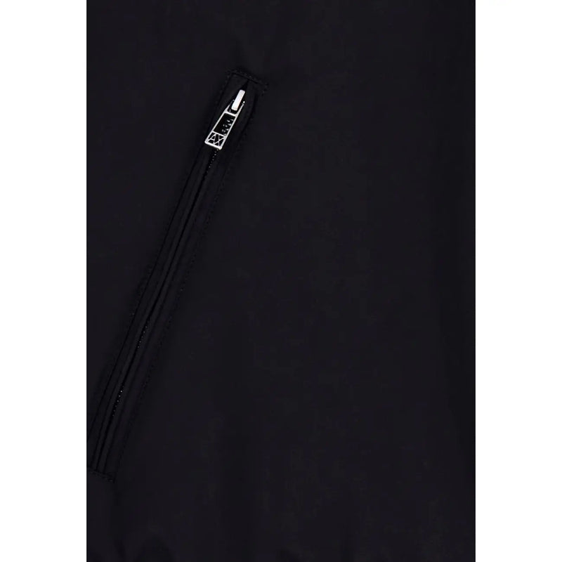 Armani exchange Blazer noir en polyester pour homme, avec une poche zippée noire et une tirette de fermeture éclair argentée élégante ornée d'un logo en relief.
