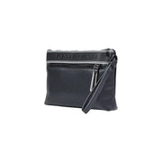 Armani Exchange Sac à main homme noir en polyester avec bracelet, cuir texturé et bande blanche. top