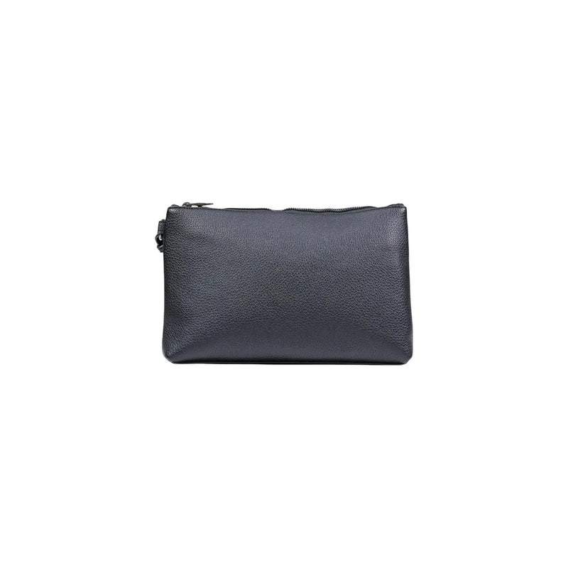 Pochette zippée en cuir grainé noir de Armani Exchange Sac à main homme en polyester 30x20x4 pour usage quotidien