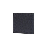 Armani Exchange men black polyester bi-fold wallet with textured geometric pattern embossed on surface 11 x 9 cm