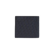 Black Fendi wallet made of polyester with textured repeating interlocking F logos in Armani Exchange 11 x 9 cm design