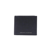 Armani Exchange men black textured leather wallet 12x9 cm ideal for everyday use and card storage