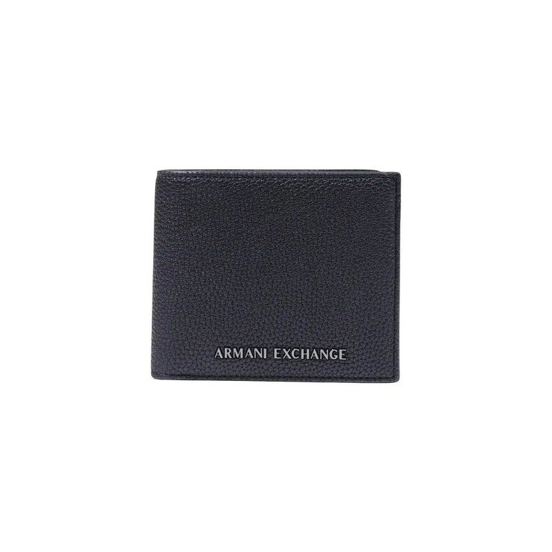 Armani Exchange men black textured leather wallet 12x9 cm ideal for everyday use and card storage