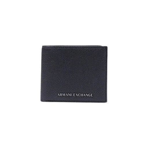 Armani Exchange Portefeuille homme en cuir noir texturé, 12 x 9 cm, idéal au quotidien pour ranger vos cartes.
