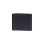 Armani Exchange men black polyester wallet with black textured leather and pebbled finish 12x9 cm