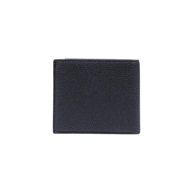 Armani Exchange men black polyester wallet with black textured leather and pebbled finish 12x9 cm
