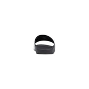 Armani Exchange Sandales noires pour homme avec bride en PVC texturé et semelle en caoutchouc, idéales pour une tenue décontractée.