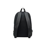 Armani Exchange Sac à dos noir pour homme, vue de dos, avec panneau dorsal en maille texturée et bretelles rembourrées.