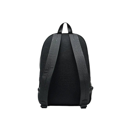 Armani Exchange Sac à dos noir pour homme, vue de dos, avec panneau dorsal en maille texturée et bretelles rembourrées.
