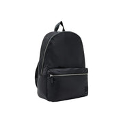 Armani Exchange Sac à dos homme en nylon noir avec fermetures éclair argentées et logo sur le côté inférieur droit, dimensions 31 x 45 x 19 cm
