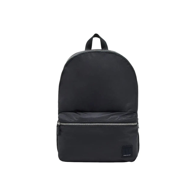 Armani Exchange Sac à dos homme en nylon noir avec poche avant zippée et logo discret, dimensions 31 x 45 x 19 cm