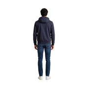 Armani Exchange Sweat à capuche bleu marine pour homme, en mélange de coton, avec capuche bleu marine et poignets et ourlet côtelés.