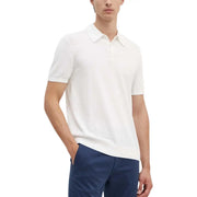 White short-sleeved cotton polo shirt with classic collar and button placket from armani exchange men blue collection