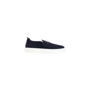 Armani Exchange Baskets sport homme en cuir bleu marine, à enfiler, avec semelle en caoutchouc blanc