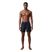 Armani exchange Short de bain homme en polyester imprimé bleu marine foncé avec logo vertical discret sur la couture latérale