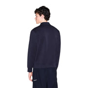 Veste de survêtement en coton bleu marine avec poignets et ourlet côtelés de Armani Exchange Collection de sweats bleus pour hommes en mélange modal