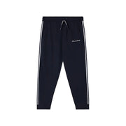 Armani Exchange Pantalon de jogging noir pour homme avec bandes latérales blanches et petit logo brodé en tissu mélangé polyester