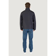 Armani exchange Veste imperméable noire pour homme en polyester, col montant et coutures discrètes.