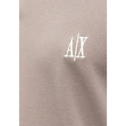 Armani Exchange Polo homme en coton marron à manches courtes, logo A x brodé sur tissu piqué beige