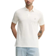 Armani Exchange Polo homme marron en coton à manches courtes avec un polo blanc impeccable orné d'un logo brodé sur la poitrine