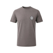 Armani Exchange T-shirt homme en coton marron, manches courtes gris clair et logo circulaire discret brodé sur la poitrine gauche