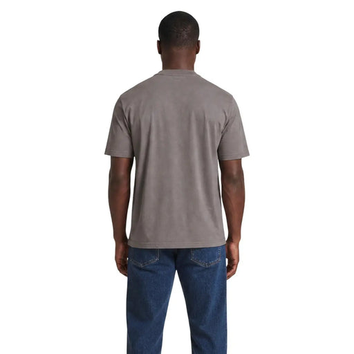 Armani Exchange T-shirt homme en coton marron, uni gris, manches courtes et col rond